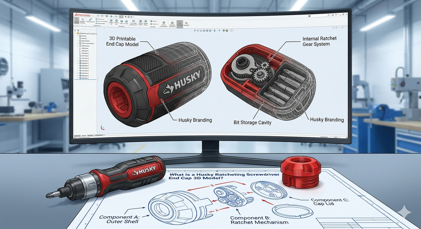 What is a Husky Ratcheting Screwdriver End Cap 3D Model? What is a Husky Ratcheting Screwdriver End Cap 3D Model?