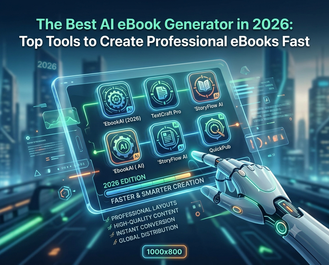 The Best AI eBook Generator in 2026: Top Tools to Create Professional eBooks Fast The Best AI eBook Generator in 2026: Top Tools to Create Professional eBooks Fast