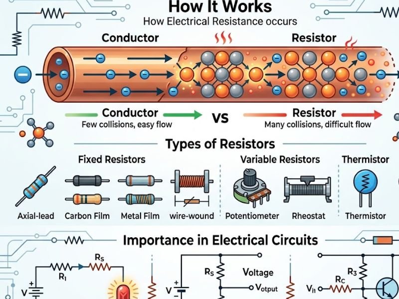Electrical Resistance: How It Works, Types, and Its Importance in Electrical Circuits Electrical Resistance: How It Works, Types, and Its Importance in Electrical Circuits